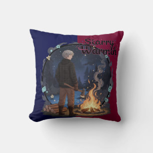 Coussin Chaleur Étoilée - Garçon Anime Bûcheron au Coin du