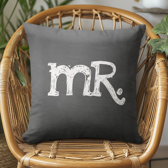 Coussin Chalkboard Mariage M. Mister (Custom Pillow)