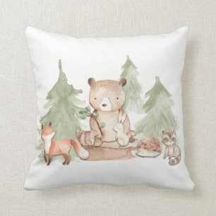 Coussin Chambre à coucher de crèche d'animaux de forêt de