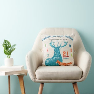 Coussin Chambre de garçon bébé naissance statistique renar