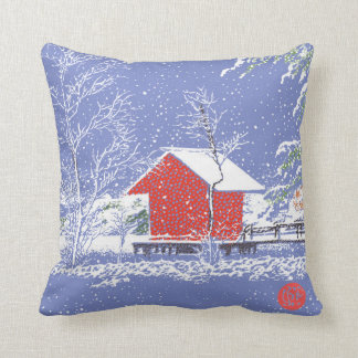 Coussin Chambre de lac dans le carreau de coutume de neige