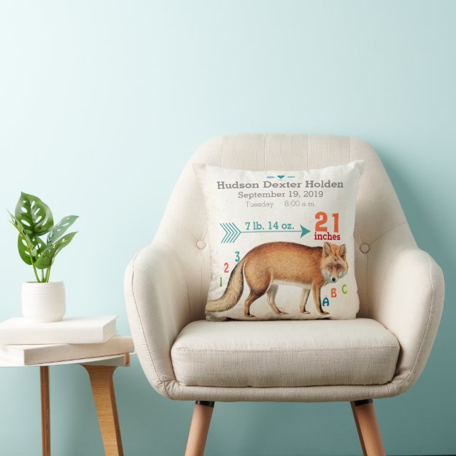 Coussin Chambre de nurserie pour garçons bébé stat renard  (Chaise)