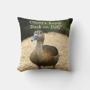 Coussin Chambre d'enfant personnalisée Canard de garde Nom