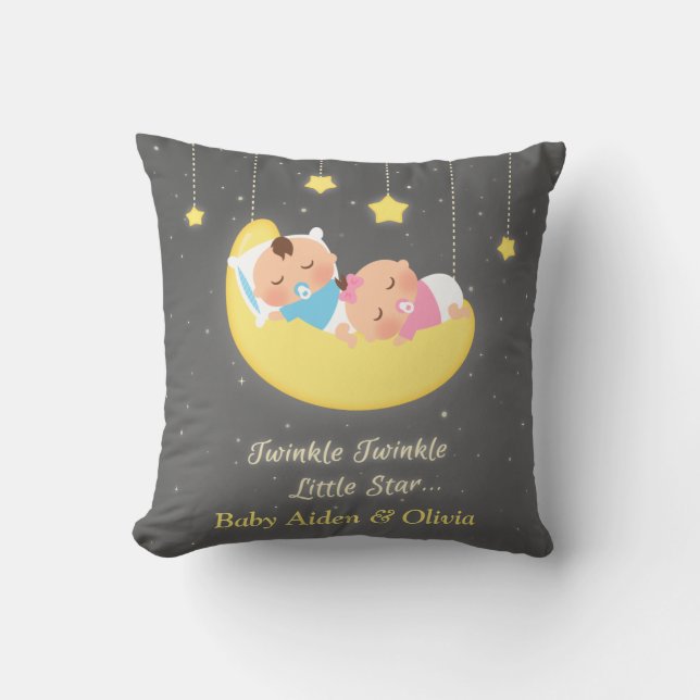 Coussin Chambre des jumeaux décoration Twinkle Twinkle Lit (Recto)