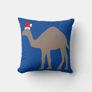 Coussin Chameau de Noël mignon à deux côtés avec motif