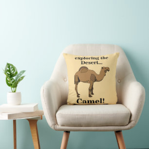 Coussin Chameau Désert Animal Drôle