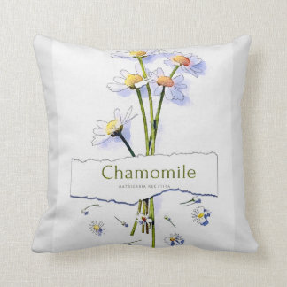 Coussin Chamomille peinture vintage à l'aquarelle