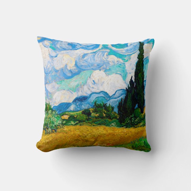 Coussin Champ de blé avec Cyprès, Van Gogh (Recto)