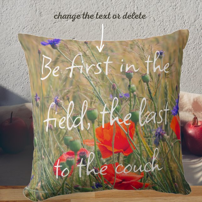Coussin Champ de blé avec des coquelicots et des fleurs de (Créateur téléchargé)