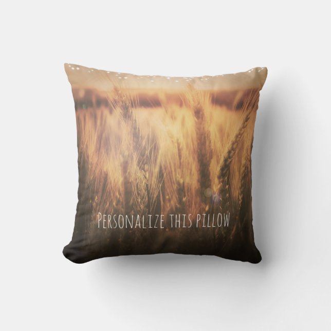 Coussin Champ de blé rustique campagne chic ferme (Recto)