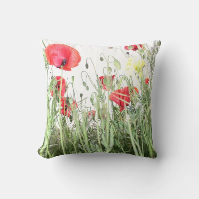 Coussin Champ de pavot Fleur de la nature (Recto)