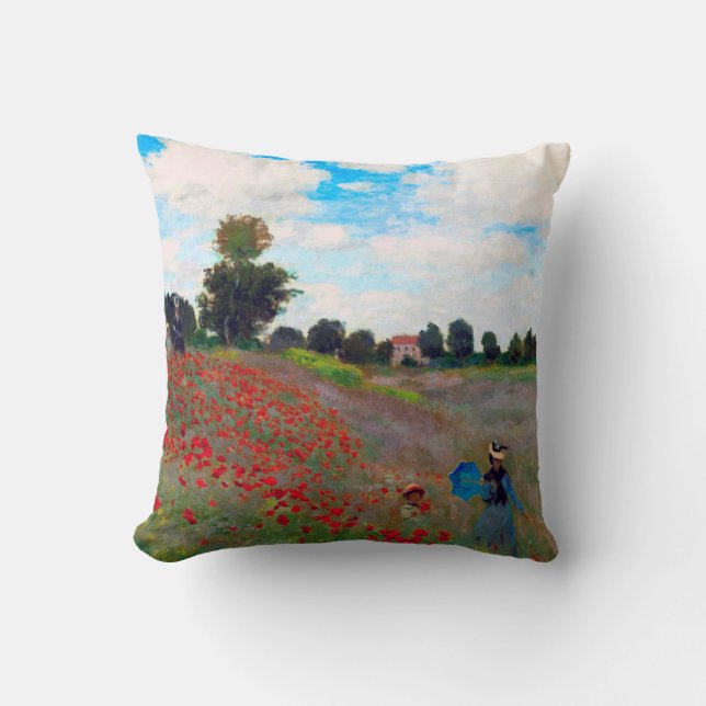 Coussin Champ de pavot, Monet (Recto)