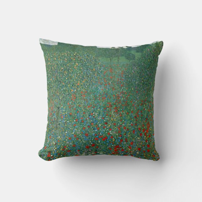 Coussin Champ de pavot par Gustav Klimt (Recto)