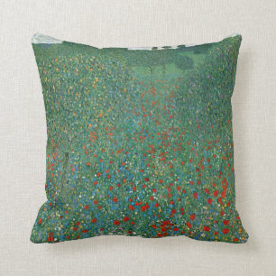 Coussin Champ de pavot par Gustav Klimt