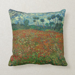 Coussin Champ de pavot par Vincent van Gogh Art
