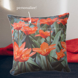Coussin Champ de tulipe rouge