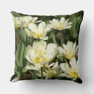 Coussin Champ de tulipes blanches