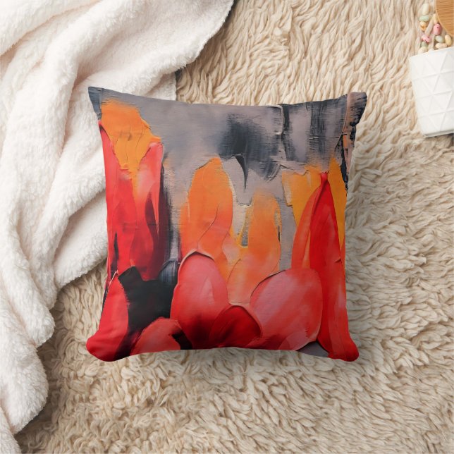 Coussin Champ de tulipes – Intensité florale abstraite (Couverture)