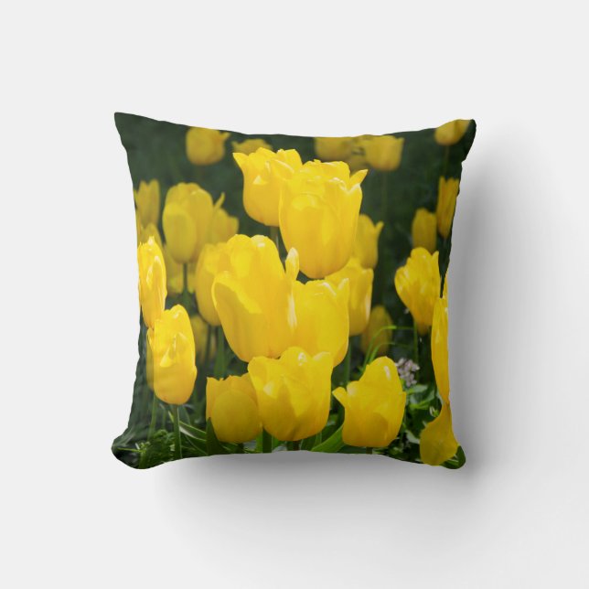 Coussin Champ de tulipes jaune vif (Recto)