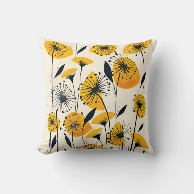 Coussin Champ fleur sauvage Dandelion (Recto)