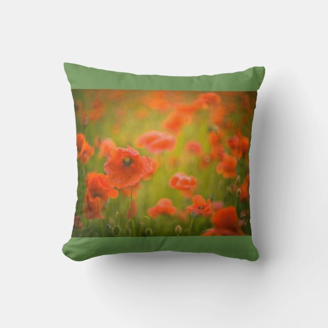 Coussin Champ Poppies (Recto)