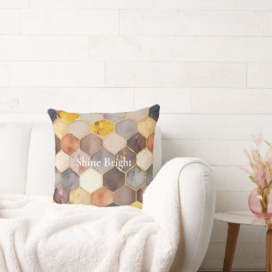 Coussin Champagne Blush au peigne de miel de Glam Abstrait