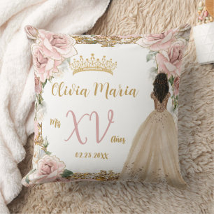 Coussin Champagne Florale rose vintage Quinceañera