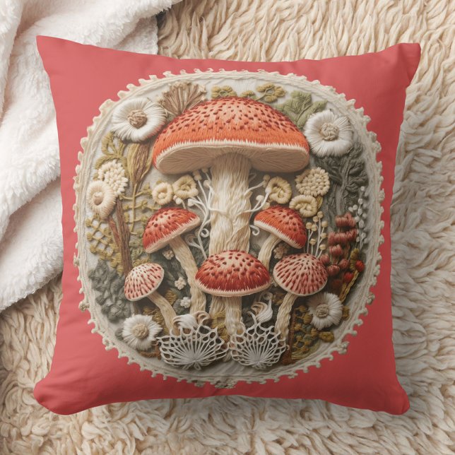 Coussin Champignon Cottagecore (Créateur téléchargé)