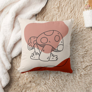 Coussin Champignon d'automne Magie Abstraite Blob Forme Ar
