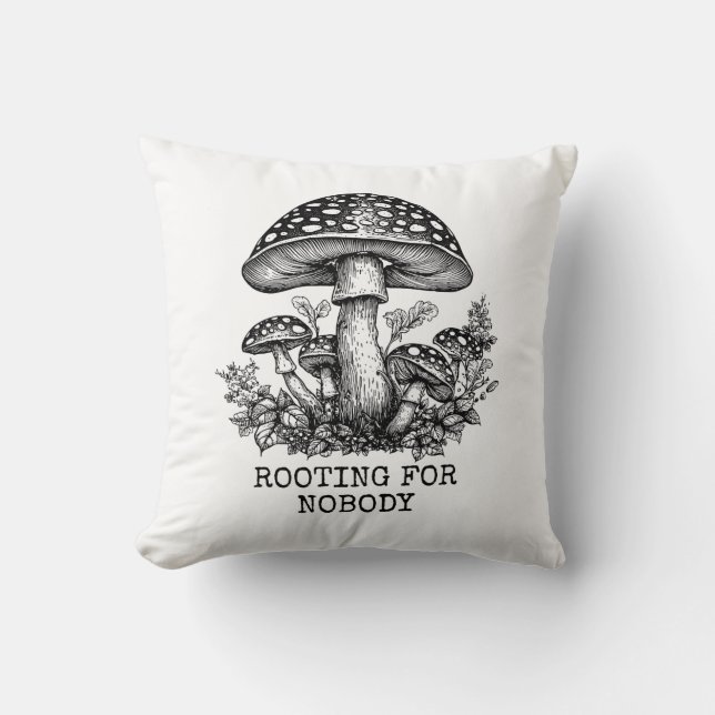 Coussin champignon, Racine pour personne Décor mai (Recto)