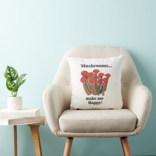 Coussin Champignons Botanique Champignons Rouges