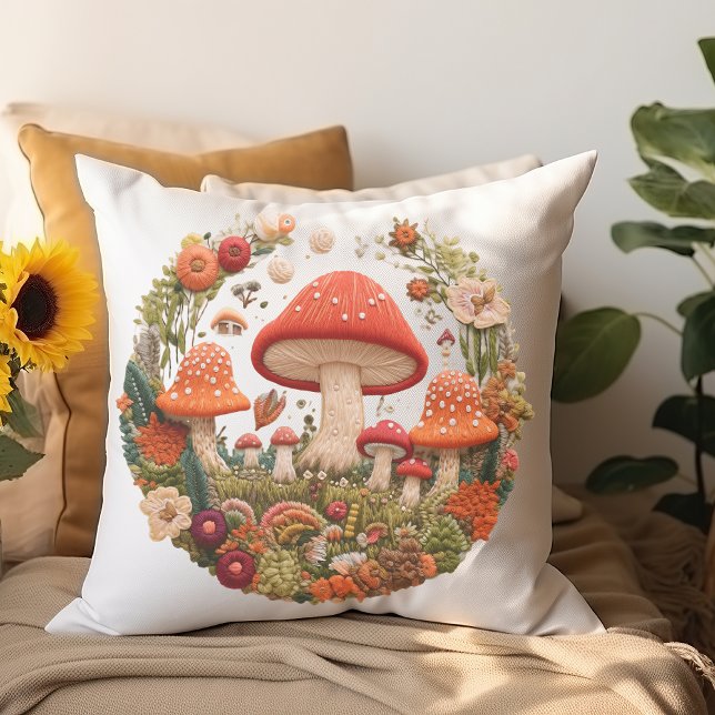 Coussin Champignons Cottagecore (Créateur téléchargé)