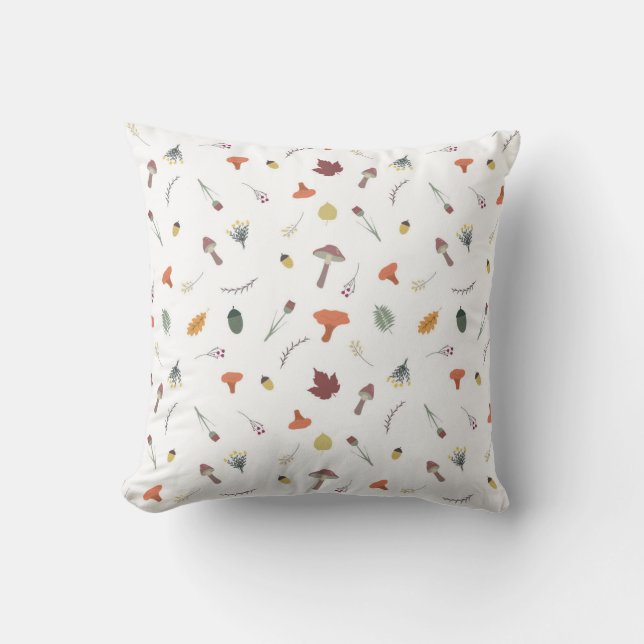 Coussin champignons d'automne motif (Recto)