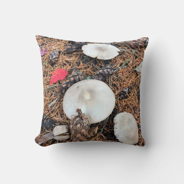Coussin Champignons et cônes de pin (Recto)