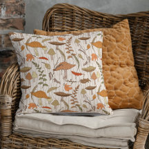 Champignons et Feuilles d'automne - motif sans sou