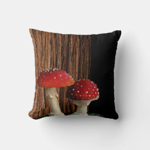Coussin Champignons, fougères et arbres