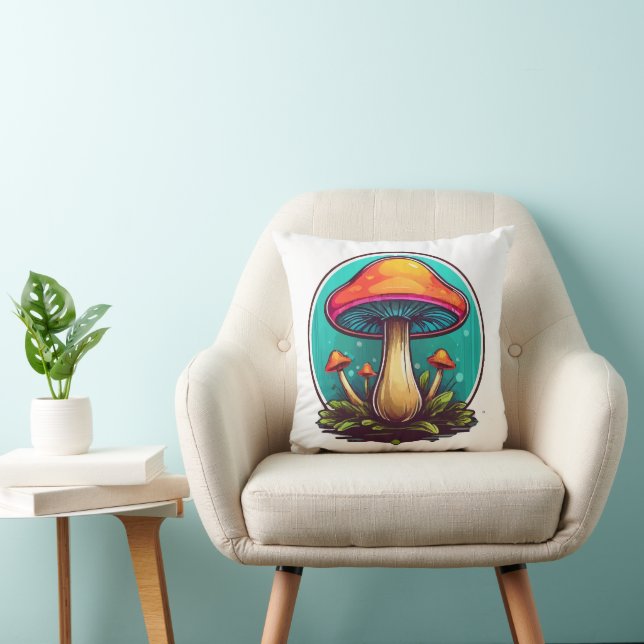 Coussin Champignons Magiques Colorés (Chaise)