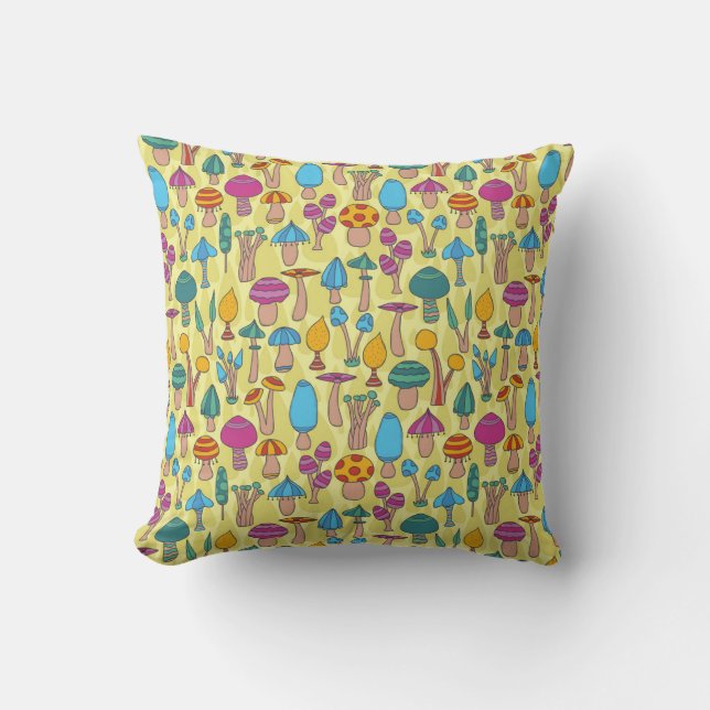 Coussin Champignons magiques Doodle Motif sans couture (Recto)