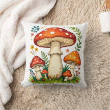 Champignons sauvages et fleurs dans la nature de l