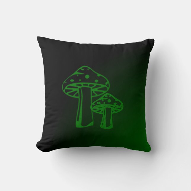 Coussin Champignons verts (Recto)