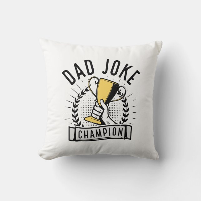 Coussin Champion de blague de papa (Recto)