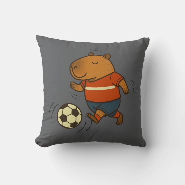 Coussin Champion de Capyball : La Capybara sportive (Recto)