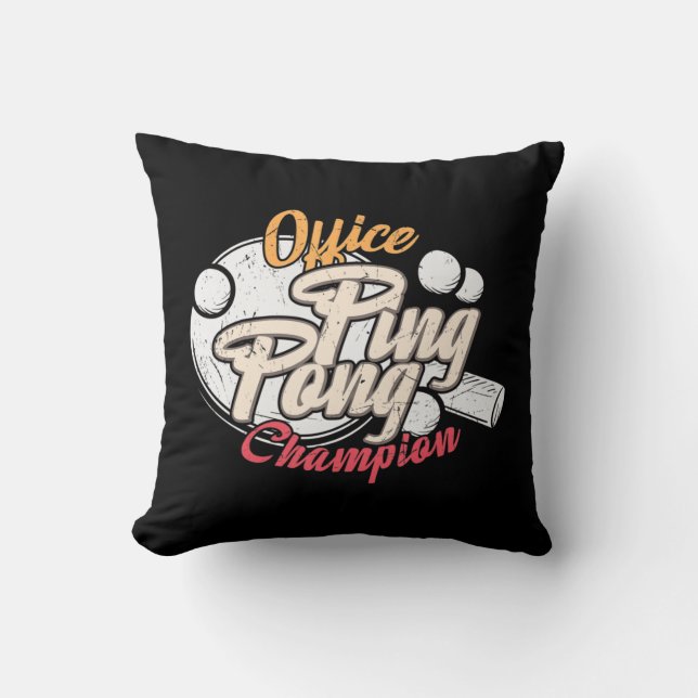 Coussin Champion du Ping Pong Office (Recto)