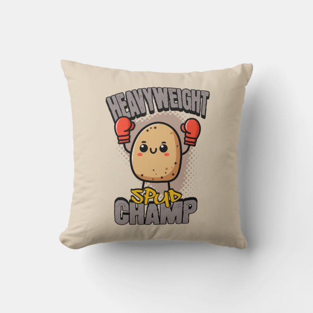 Coussin Championnat de boxe de pomme de terre poids lourd  (Recto)