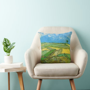 Coussin Champs de blé de Van Gogh à Auvers sous un ciel nu
