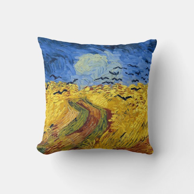 Coussin Champs de blé de Van Gogh peinture impressionniste (Recto)