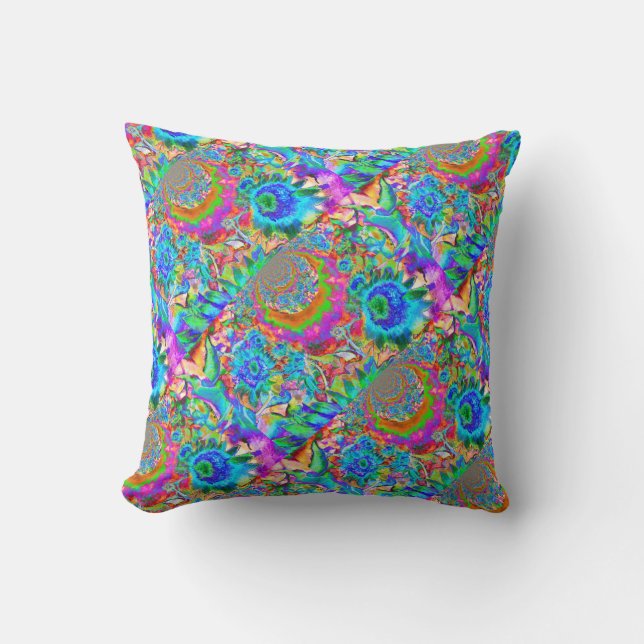 Coussin Champs de tournesol pour toujours -bleu (Recto)
