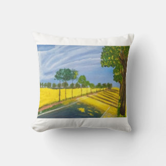 Coussin Champs dorés et chemin