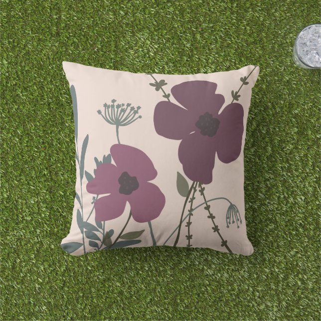Coussin Champs floraux modernes (Herbe)