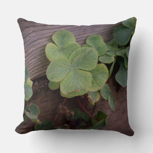 Coussin Chanceux ou Déterminés ? Trèfles de la Saint-Patri (Recto)